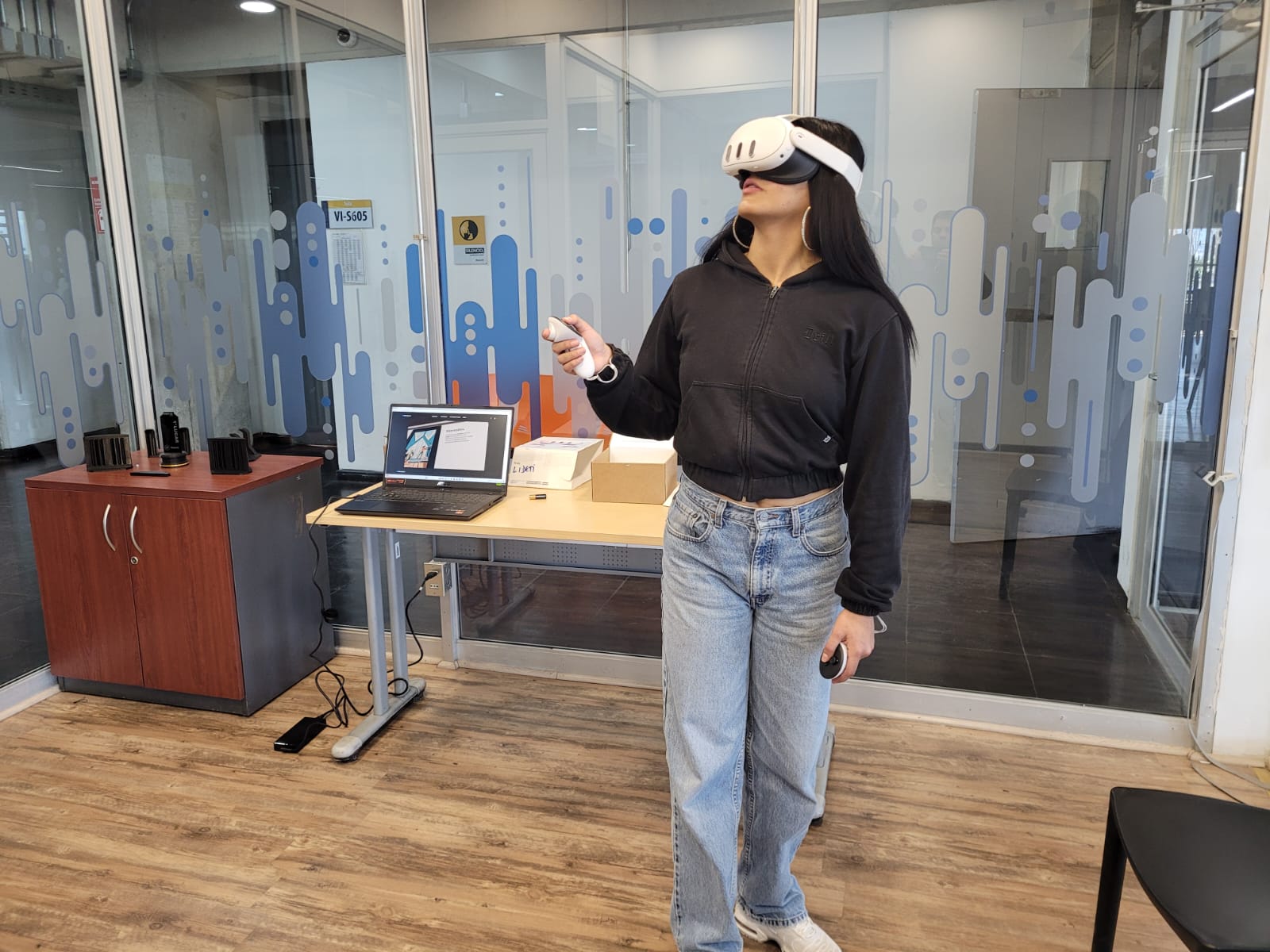 Usuario practicando presentación