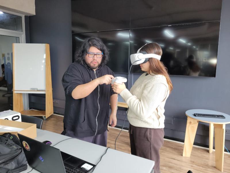 Usuario practicando presentación